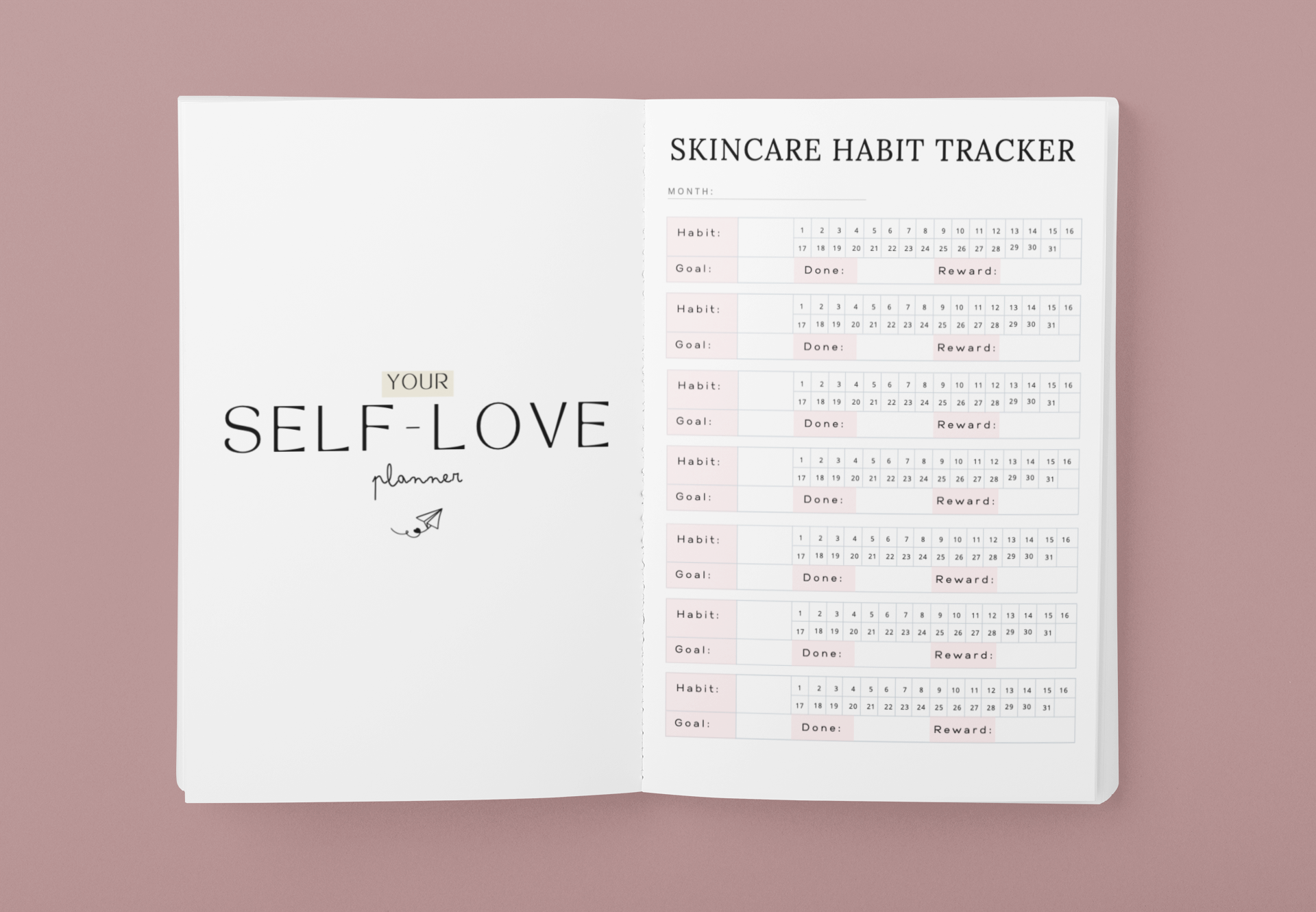 Self love planner